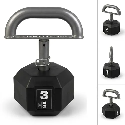 GazoFitness® Állítható Kettlebell /Össz 3 Kg/ (Hexagon tárcsás)