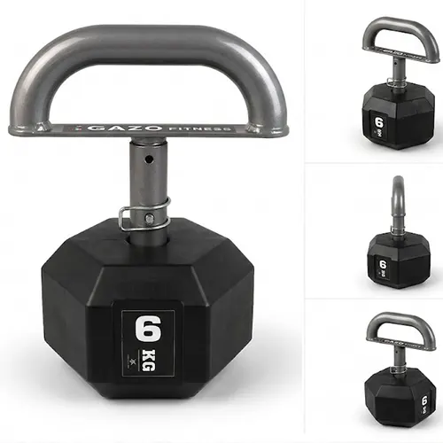 GazoFitness® Állítható Kettlebell /Össz 6 Kg/ (Hexagon tárcsás)