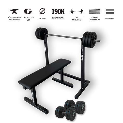 GazoFitness®Állvány + Pad + Hardcore Csomag /Össz 57 Kg /