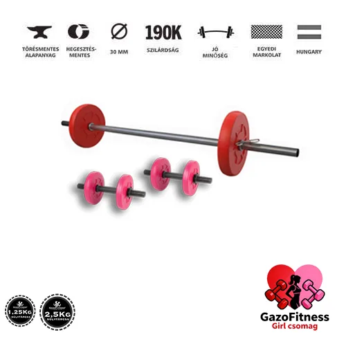 GazoFitness® Hardcore Készlet 15Kg (Girl csomag)