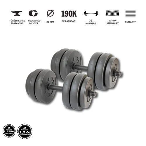 GazoFitness® Hardcore Készlet 67,5 kg (Menetes kézisúlyzórúddal) – 4. kép