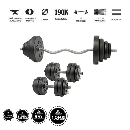 GazoFitness® Hardcore Készlet Francia Rudas 66,5 Kg