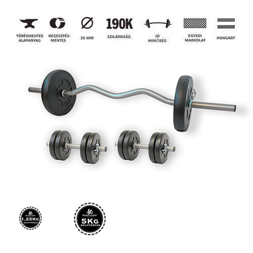 GazoFitness® Hardcore Szett Francia Rudas 23 Kg