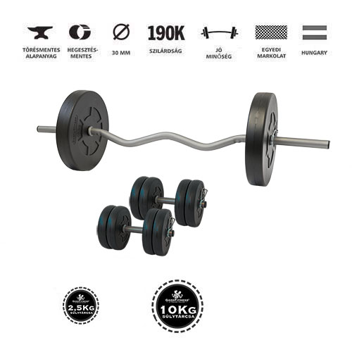 GazoFitness® Hardcore Szett Francia Rudas 44 Kg