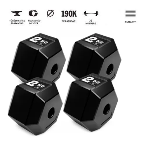 GazoFitness® Hexagon Súlytárcsa 4x2 kg /össz: 8 kg/