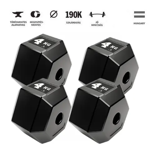 GazoFitness® Hexagon Súlytárcsa 4x4 kg (össz: 16 kg)Legkedveltebb!