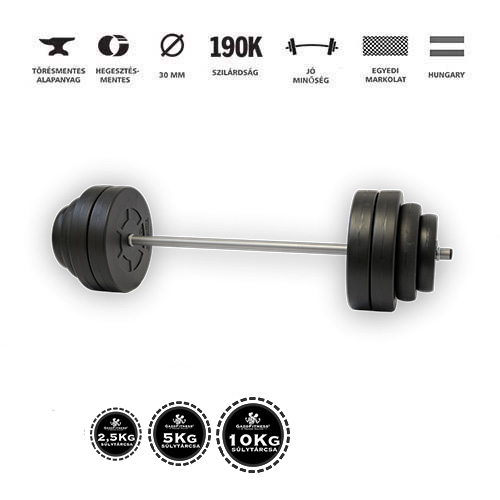 GazoFitness® Kétkezes Súlyzó 57 Kg (150 cm hosszú rúd)