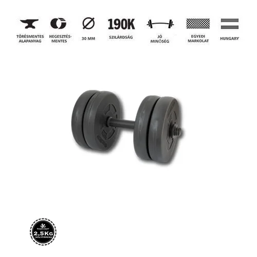 GazoFitness® Kézi Súlyzó 1x11,5Kg(Össz:11,5Kg)Menetes súlyzórúddal