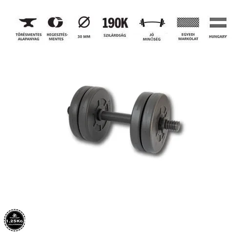 GazoFitness® Kézi Súlyzó 1x6Kg(Össz:6Kg)Menetes súlyzórúddal