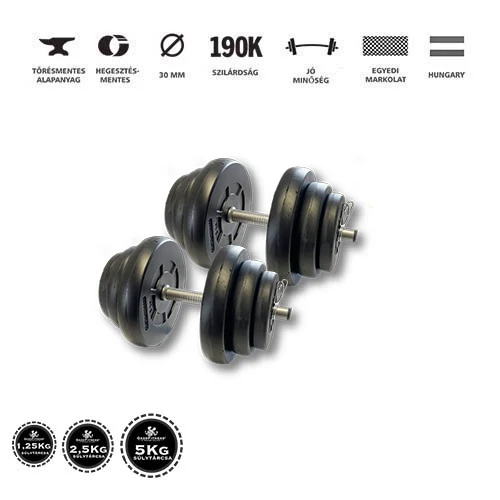 GazoFitness® Kézi Súlyzó 2 x 18 Kg( Össz:36 Kg.)