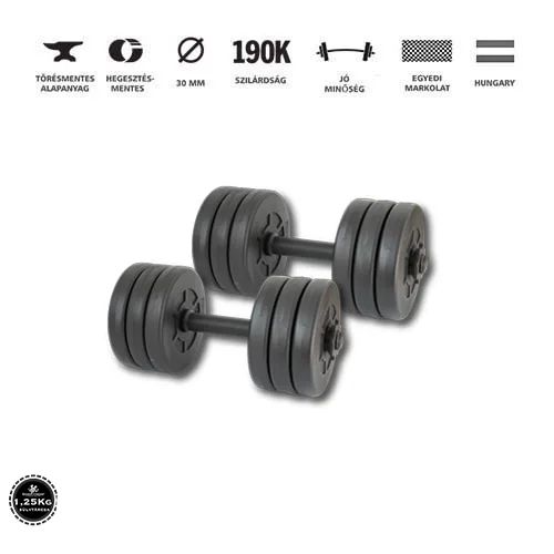 GazoFitness® Kézi Súlyzó 2x 8,5 Kg.(Össz:17Kg.)Menetes súlyzórúddal
