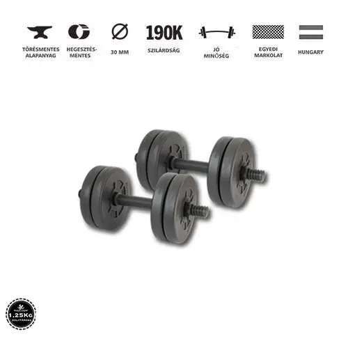 GazoFitness® Kézi Súlyzó 2x6 Kg.(Össz:12Kg)Menetes súlyzórúddal