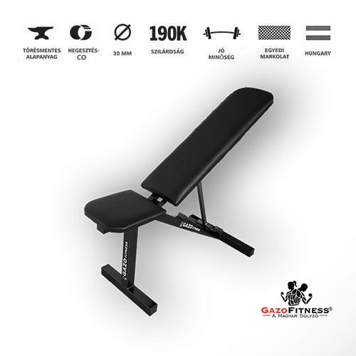 GazoFitness®Mobil Állvány +Dönthető Pad+ Kétkezes súlyzó /Össz 37kg/ – 3. kép