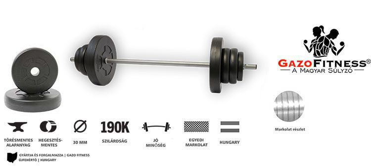 GazoFitness® Kétkezes Súlyzó 36 Kg – fő jellemzők, magyar gyártás (GazoFitness®, Újfehértó)